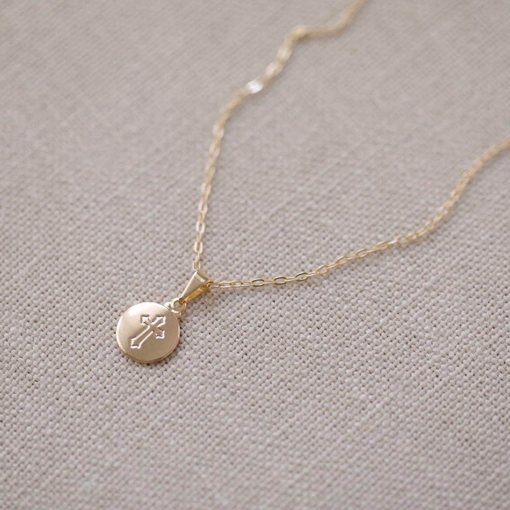 Petite Cross Necklace | 18k Gold Filled - Picture 4 of 7
